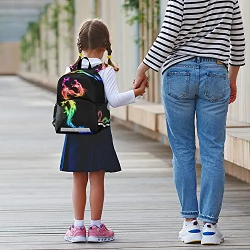 Kid's Toddler Backpack Colorful Dragon Schoolbag Safety Leash for Boys Girls,Cool Kindergarten Children Bag Preschool Nursery Travel Bag Chest Clip Reflective Stripe
