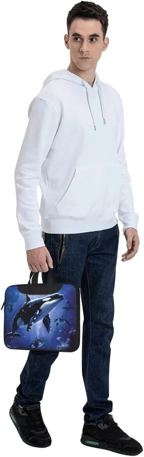 Killer Whale Printed Laptop Tote Bag Travel Business Computer Bag Work Bag for Men Women