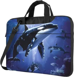 Killer Whale Printed Laptop Tote Bag Travel Business Computer Bag Work Bag for Men Women