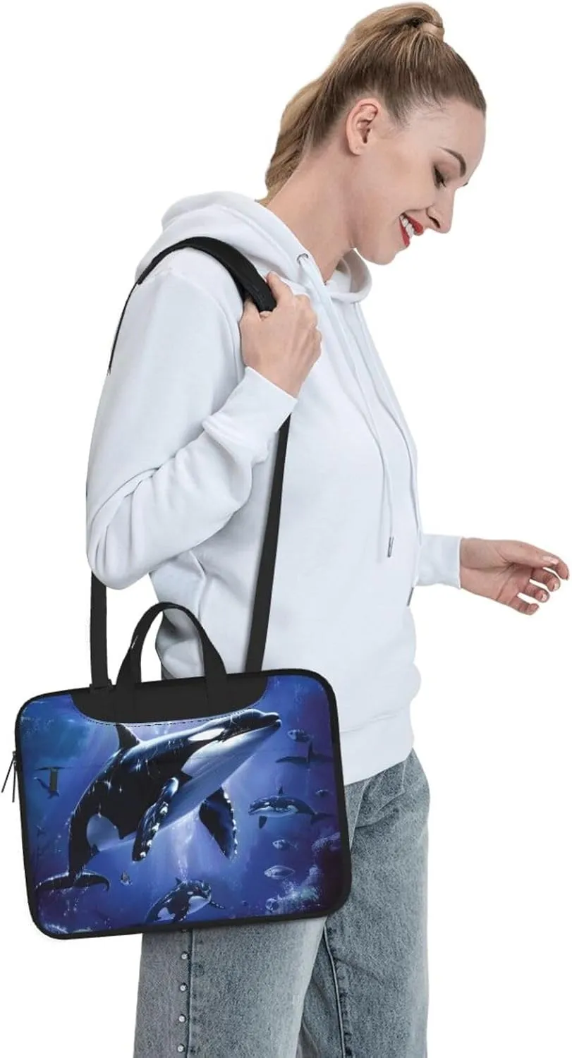 Killer Whale Printed Laptop Tote Bag Travel Business Computer Bag Work Bag for Men Women