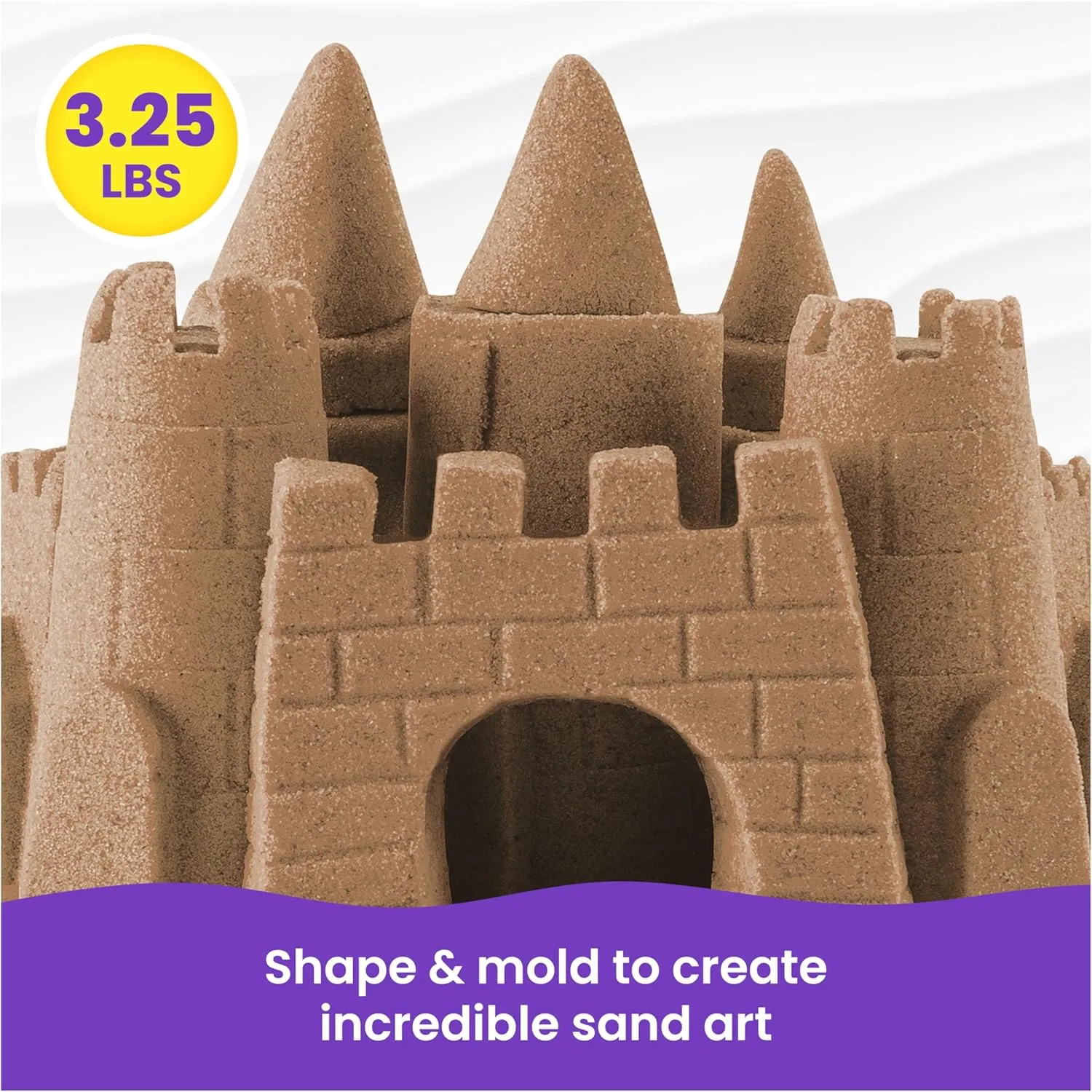 Kinetic Sand, 3.25lbs Beach Play Sand, Moldable Sensory Toys for Kids, Resealable Bag (Packaging May Vary), for Ages 3 and up