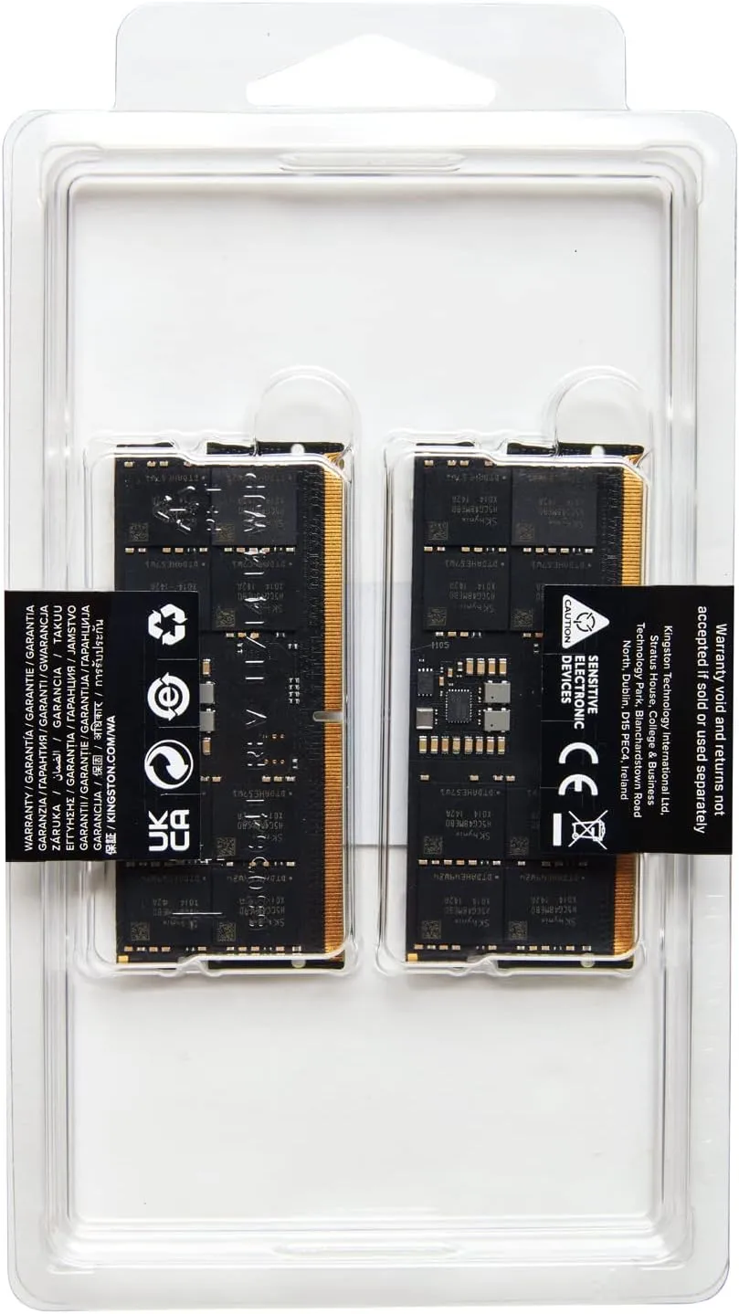 Kingston FURY Impact 64GB (2x32GB) 5600MT/s DDR5 CL40 Laptop Memory Kit of 2 | Lower Power Comsumption | Intel XMP 3.0 | Plug N Play | KF556S40IBK2-64