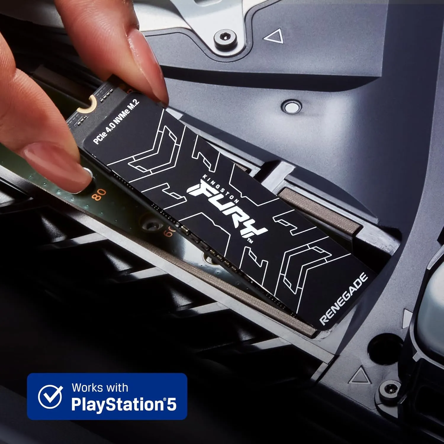 Kingston FURY Renegade 1TB PCIe Gen 4.0 NVMe M.2 Internal Gaming SSD | Up to 7300 MB/s | Graphene Heat Spreader | 3D TLC NAND | Works with PS5 | SFYRS/1000G, Solid State Drive