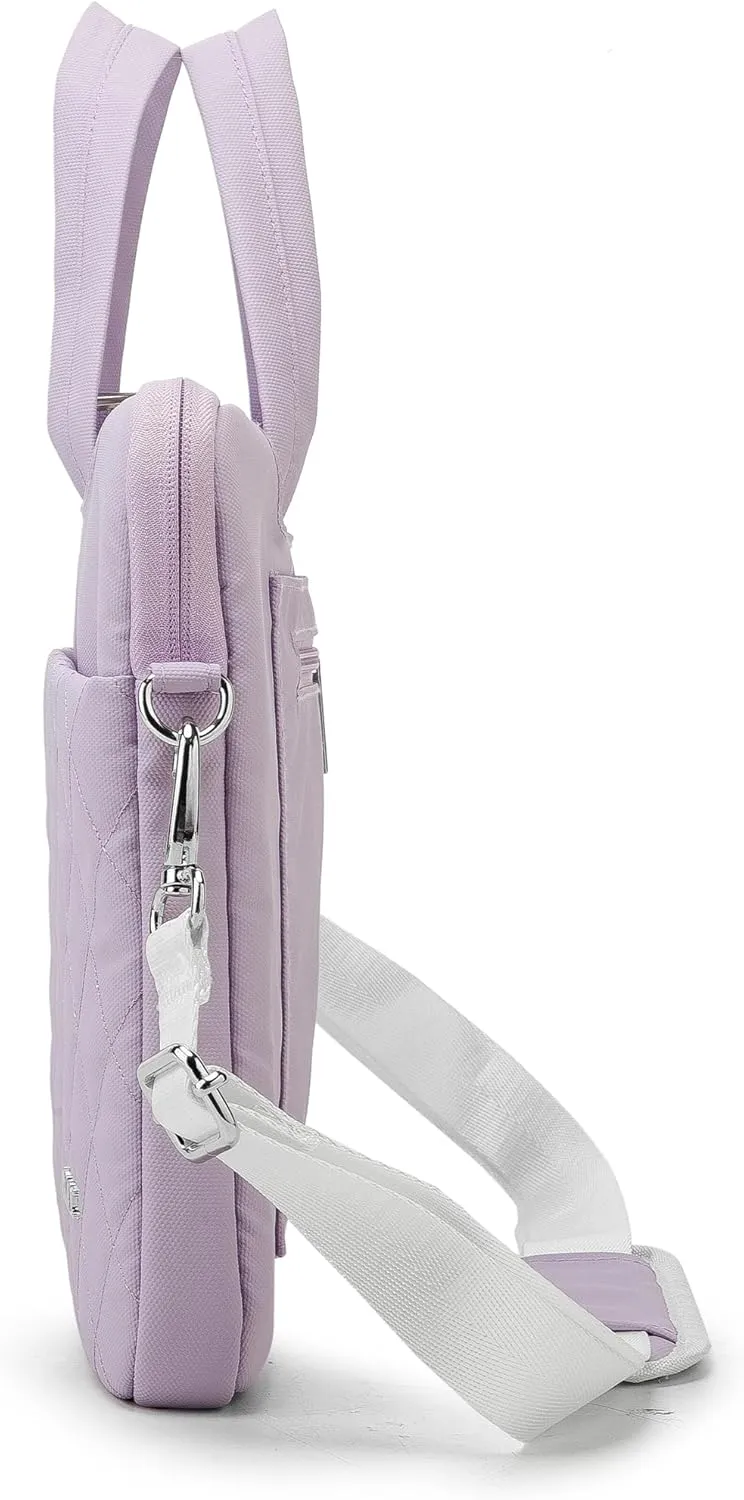 Kinmac 360° Protective Laptop Shoulder Messenger Sleeve Briefcase case Bag For MacBook Air 15 inch,MacBook Pro 16 inch and 15 inch-15.6 inch Laptop (Purple Embroider)