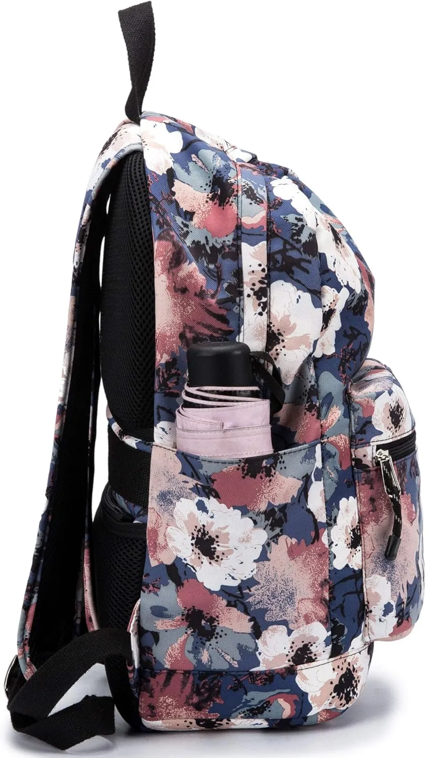 Kinmac Camellia 15 inch Waterproof Laptop Backpack Travel Outdoor Backpack with USB Charging Port for 13 inch 14 inch and 15.6 inch Laptop
