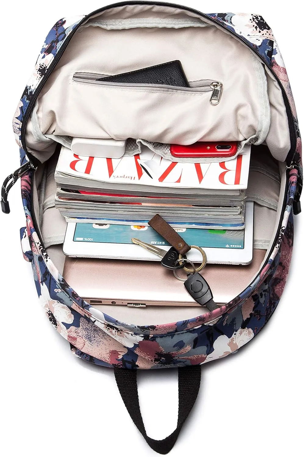 Kinmac Camellia 15 inch Waterproof Laptop Backpack Travel Outdoor Backpack with USB Charging Port for 13 inch 14 inch and 15.6 inch Laptop