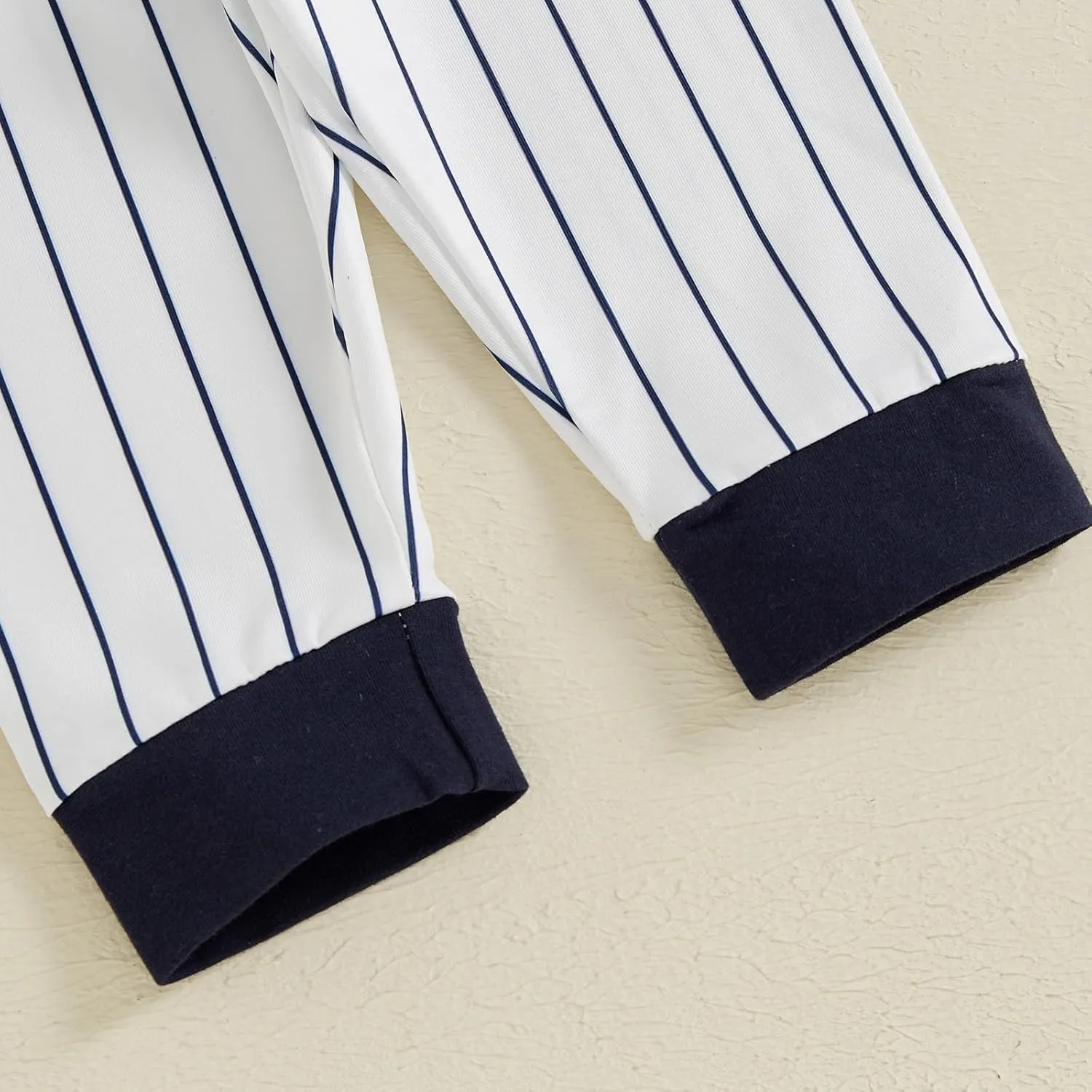 KMBANGI Newborn Baby Boys Baseball Outfit Long Sleeve Stripe Letter Print Bodysuit Jogger Pants 2PCS Set Clothes