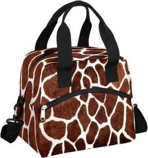 KOBLEN Animal Giraffe Skin Pattern Insulated Lunch Bag for Women Men Reusable Lunch Box Cooler Tote Bag with Adjustable Shoulder Strap Lunch Container for Adult Office Work Picnic Travel Outdoor