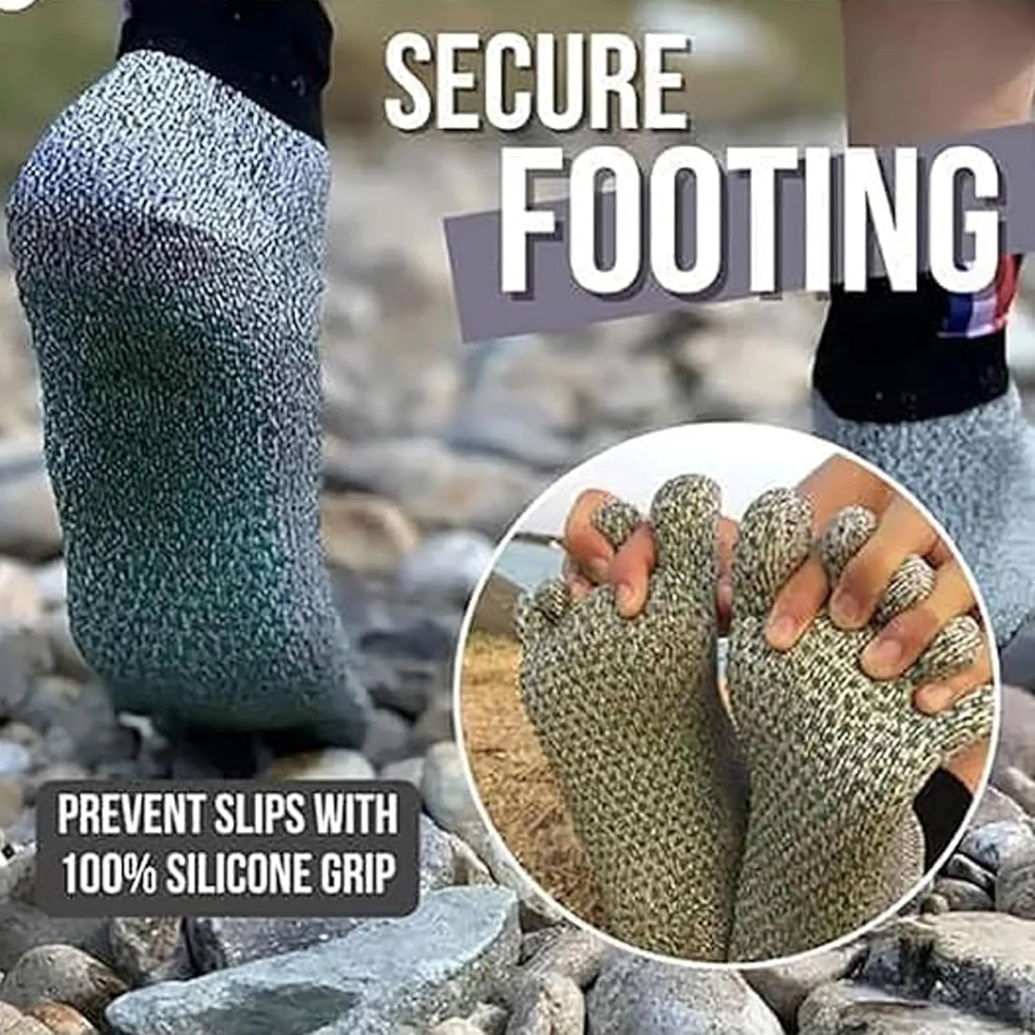 Konjoun Super Socks Grounding, Konjoun Barefoot Socks Men, One Size Fits All, Separate Your Toes for Enjoy Outdoors