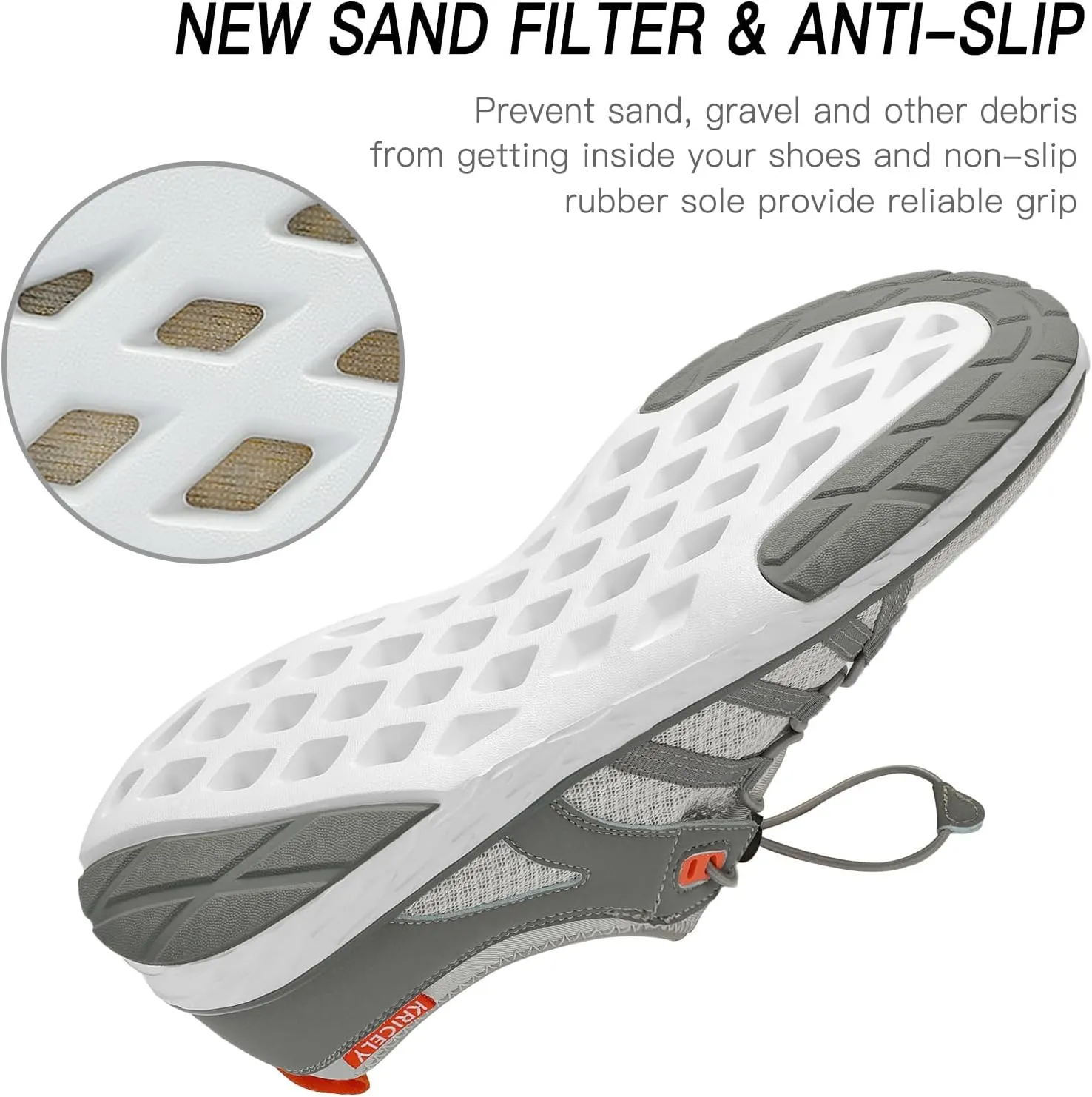Kricely Water Shoes Men Quick Dry Aqua Shoes Swim Shoes for Men Non-Slip Beach Shoes Outdoor for Surfing
