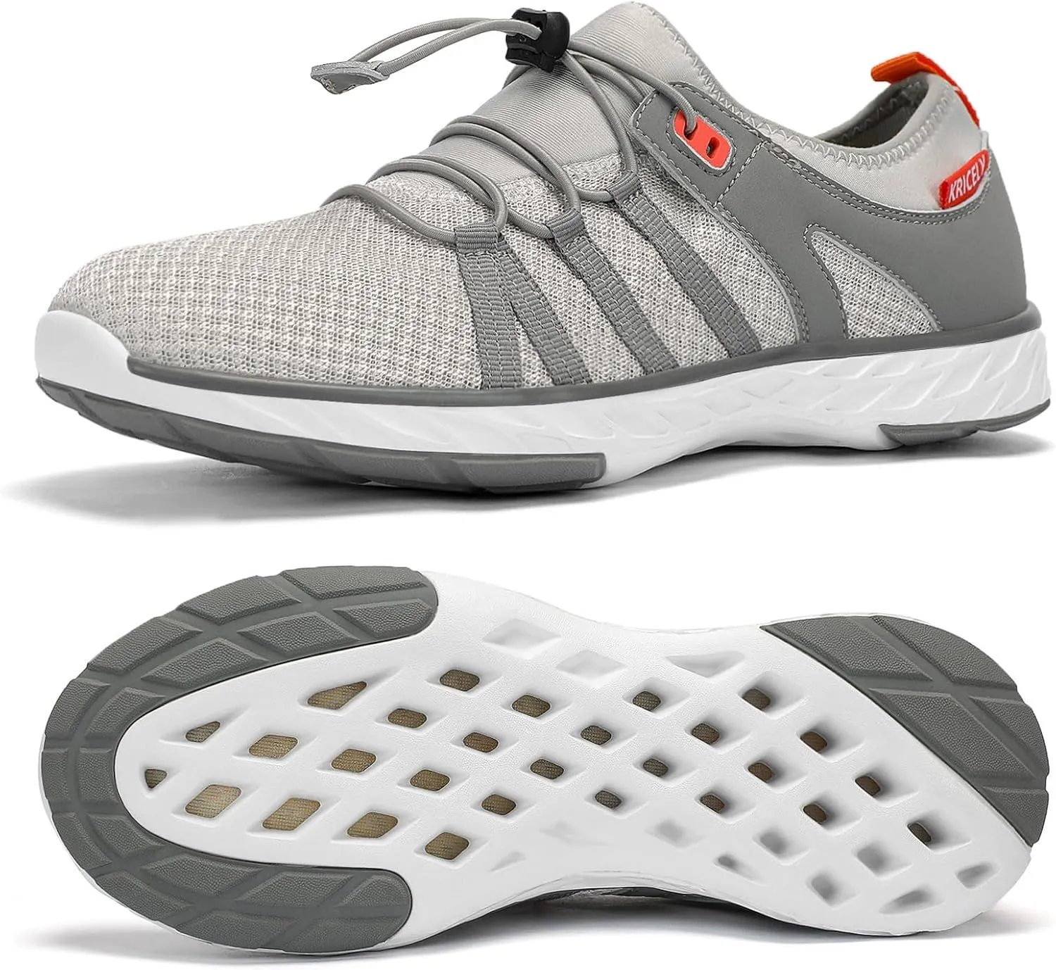 Kricely Water Shoes Men Quick Dry Aqua Shoes Swim Shoes for Men Non-Slip Beach Shoes Outdoor for Surfing