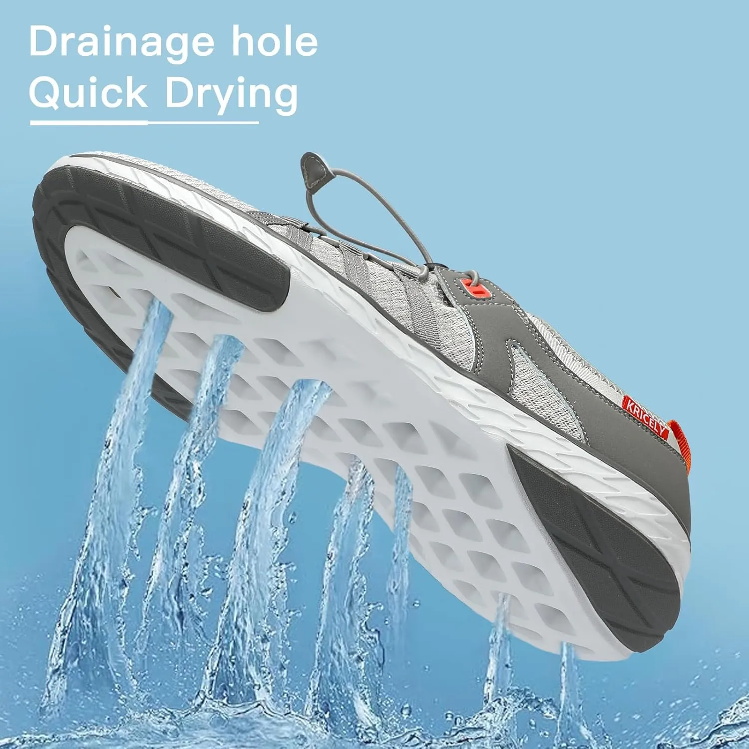Kricely Water Shoes Men Quick Dry Aqua Shoes Swim Shoes for Men Non-Slip Beach Shoes Outdoor for Surfing