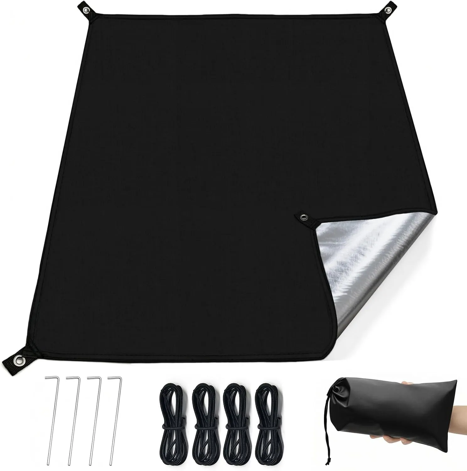 KRUI Tent Footprint, PU 2000 Waterproof Camping Tarp, Durable Tent Floor Saver for Hiking, Backpacking, Hammock, Beach and Picnic