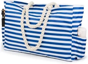 KUAK Beach Bag, Large Beach Bags for Women Waterproof Sandproof Beach Tote Bag with Zipper and Pockets for Pool Family