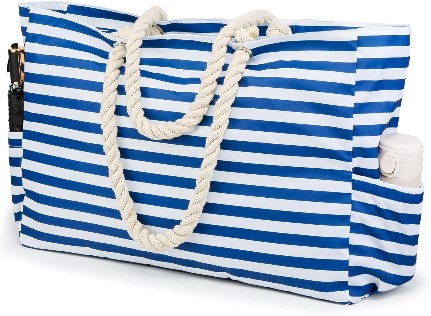 KUAK Beach Bag, Large Beach Bags for Women Waterproof Sandproof Beach Tote Bag with Zipper and Pockets for Pool Family