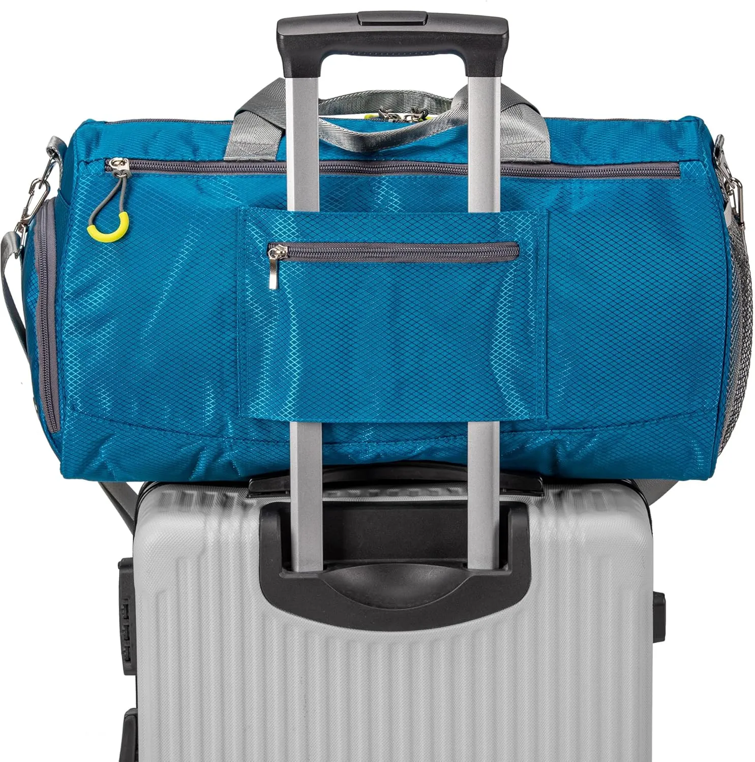 Kuston Sports Gym Bag with Shoes Compartment, Trolley Sleeve and Wet Pocket Gym Duffel Bag Overnight Bag-Upgraded