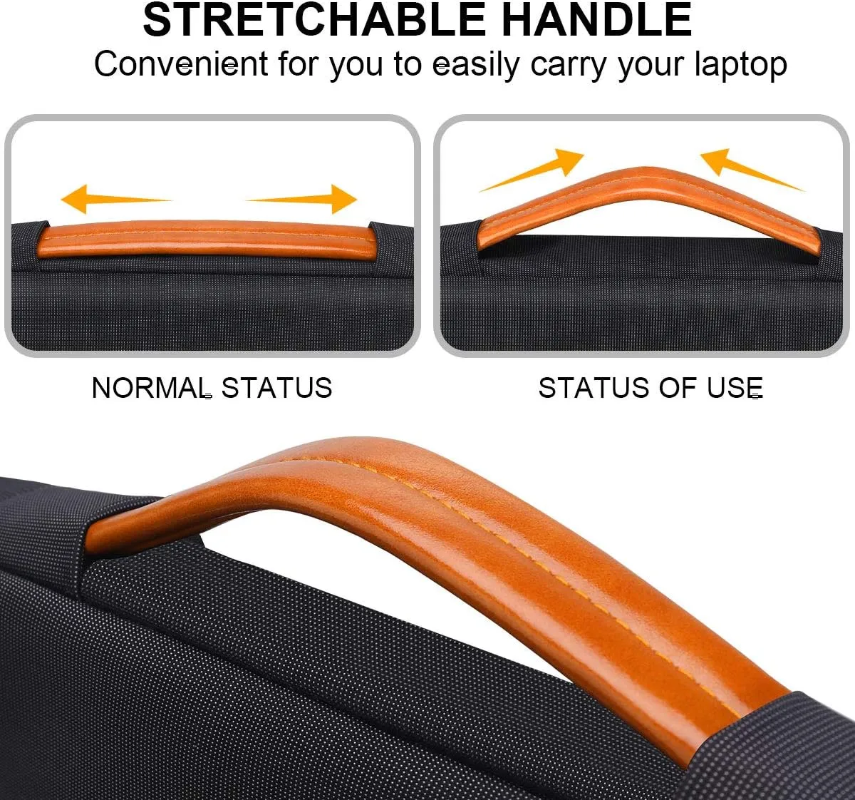 Lacdo 360° Protective 15-15.6 Inch Laptop Sleeve Case for Acer HP Lenovo Dell ASUS Laptop, Acer Aspire 15, HP Pavilion 15, Dell Inspiron 15, Lenovo IdeaPad 15, ASUS ZenBook 15 Computer Bag, Black