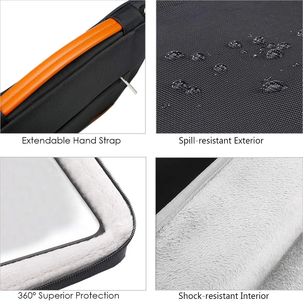 Lacdo 360° Protective 15-15.6 Inch Laptop Sleeve Case for Acer HP Lenovo Dell ASUS Laptop, Acer Aspire 15, HP Pavilion 15, Dell Inspiron 15, Lenovo IdeaPad 15, ASUS ZenBook 15 Computer Bag, Black