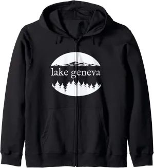 Lake Geneva Wisconsin WI Nature Vacation Souvenir Design Zip Hoodie