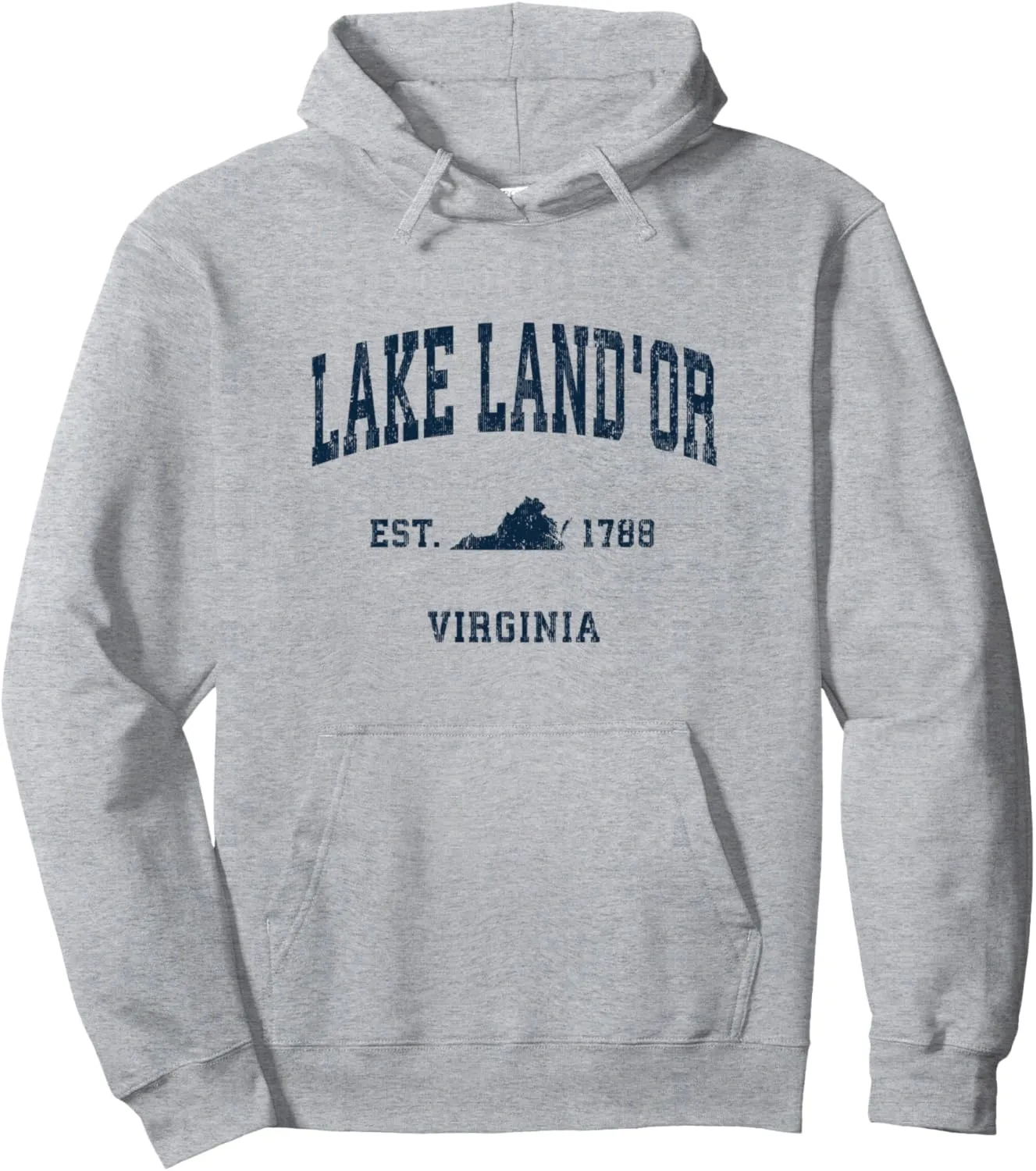 Lake Land'Or Virginia VA Vintage Athletic Navy Sports Design Pullover Hoodie