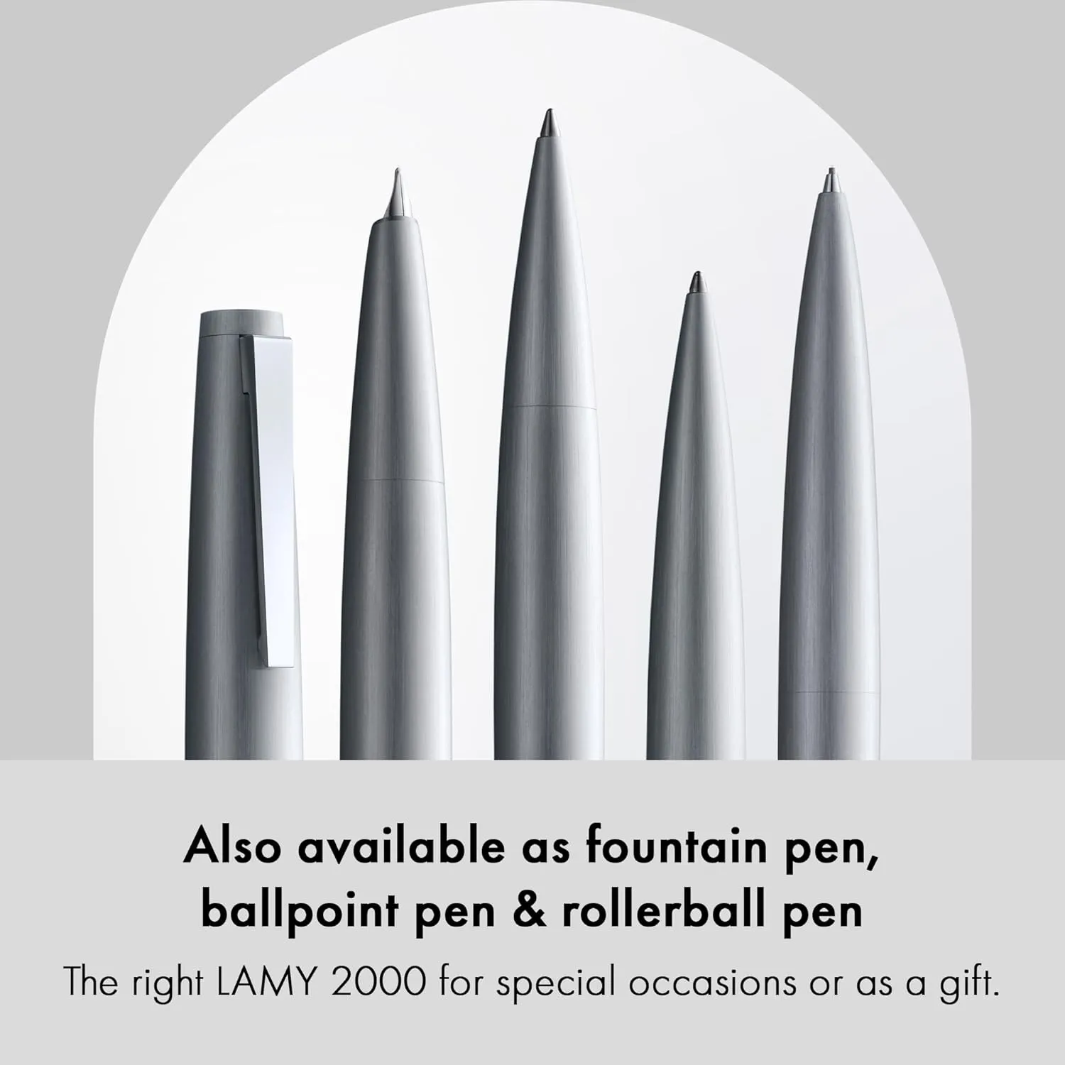 Lamy 2000 Silver Mechanical Pencil, Elegant Lead Pencil in Velvety Matte Polished Stainless Steel Case, Perfectly Balanced, Pencil with Fine Line Lead M 40 in Line Width 0.7 mm & Eraser Tip