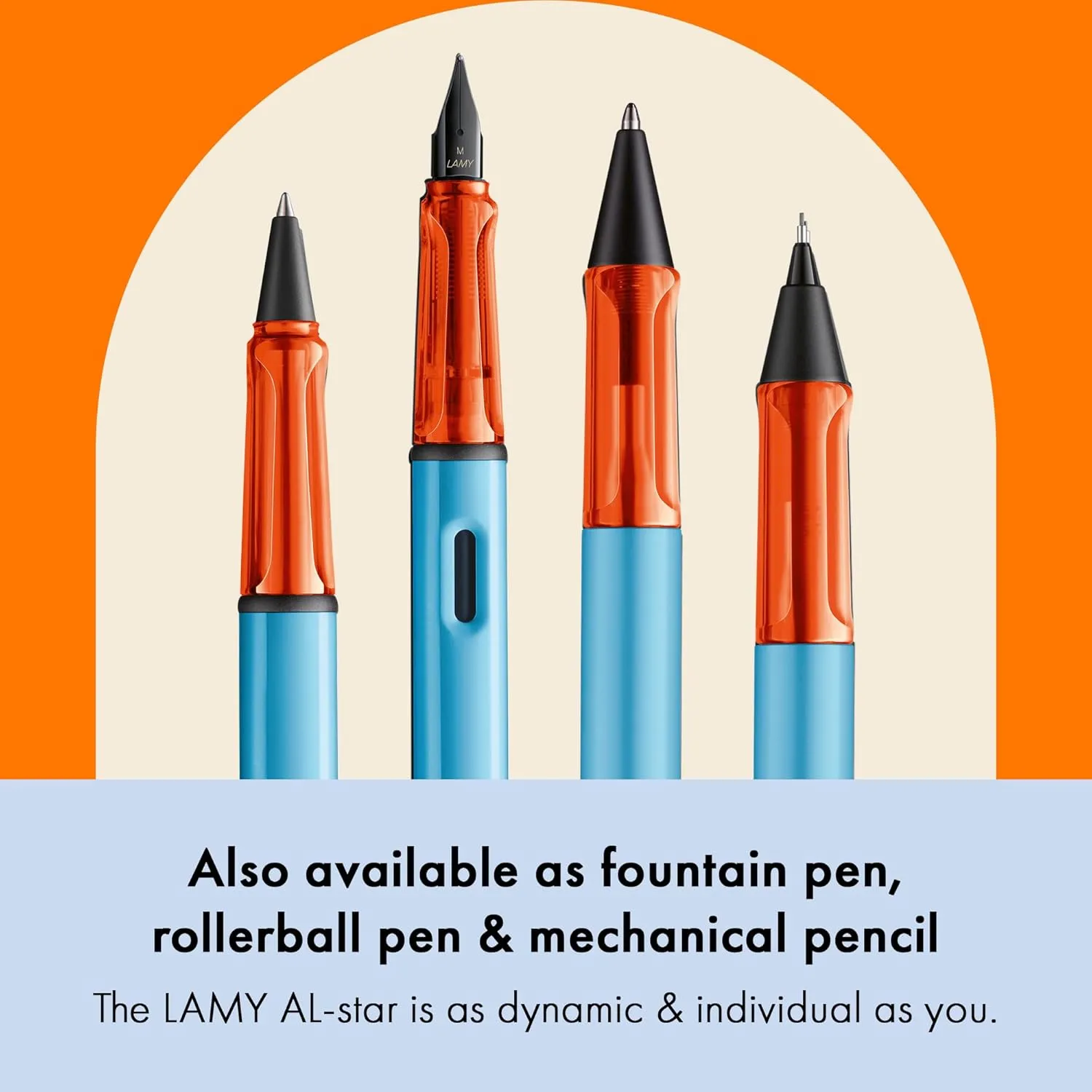 Lamy AL-star denim - Ballpoint Pen with transparent, ergonomic grip & line width M - lightweight aluminium body - including large capacity refill M 16 in black
