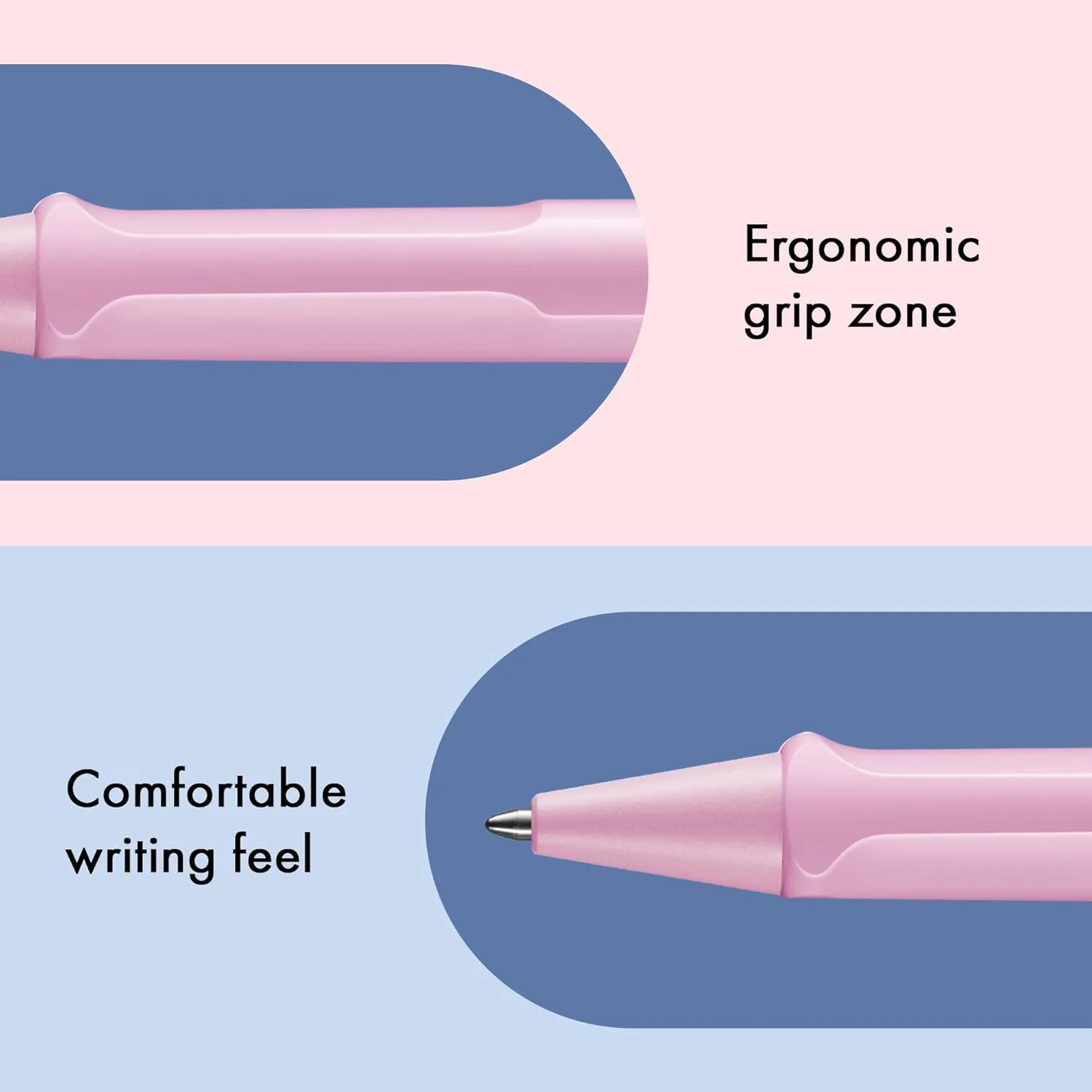 Lamy safari lightrose - Ballpoint Pen with ergonomic grip & line width M - for pleasant long writing - made of robust ASA plastic – including large capacity refill M 16 in black
