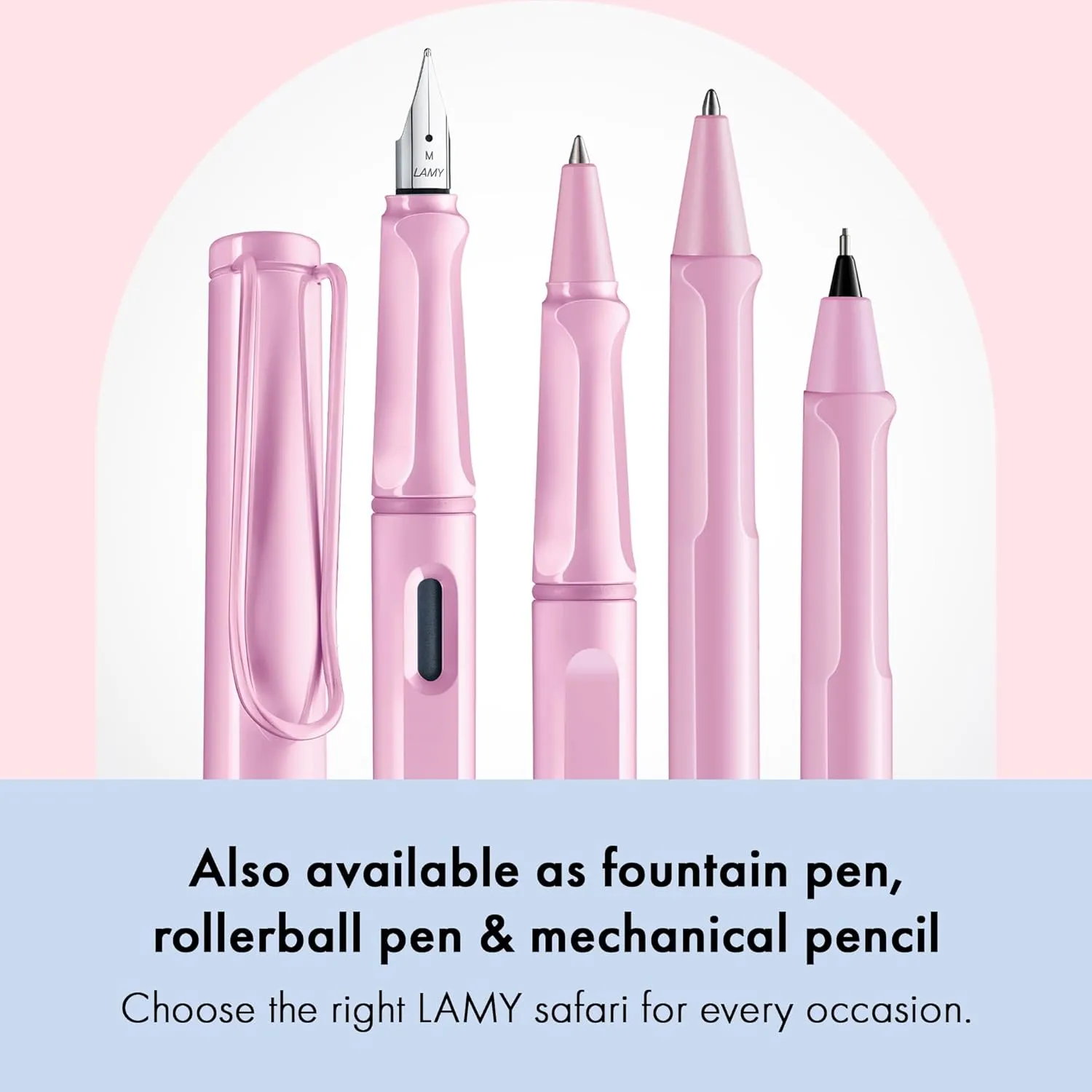 Lamy safari lightrose - Ballpoint Pen with ergonomic grip & line width M - for pleasant long writing - made of robust ASA plastic – including large capacity refill M 16 in black