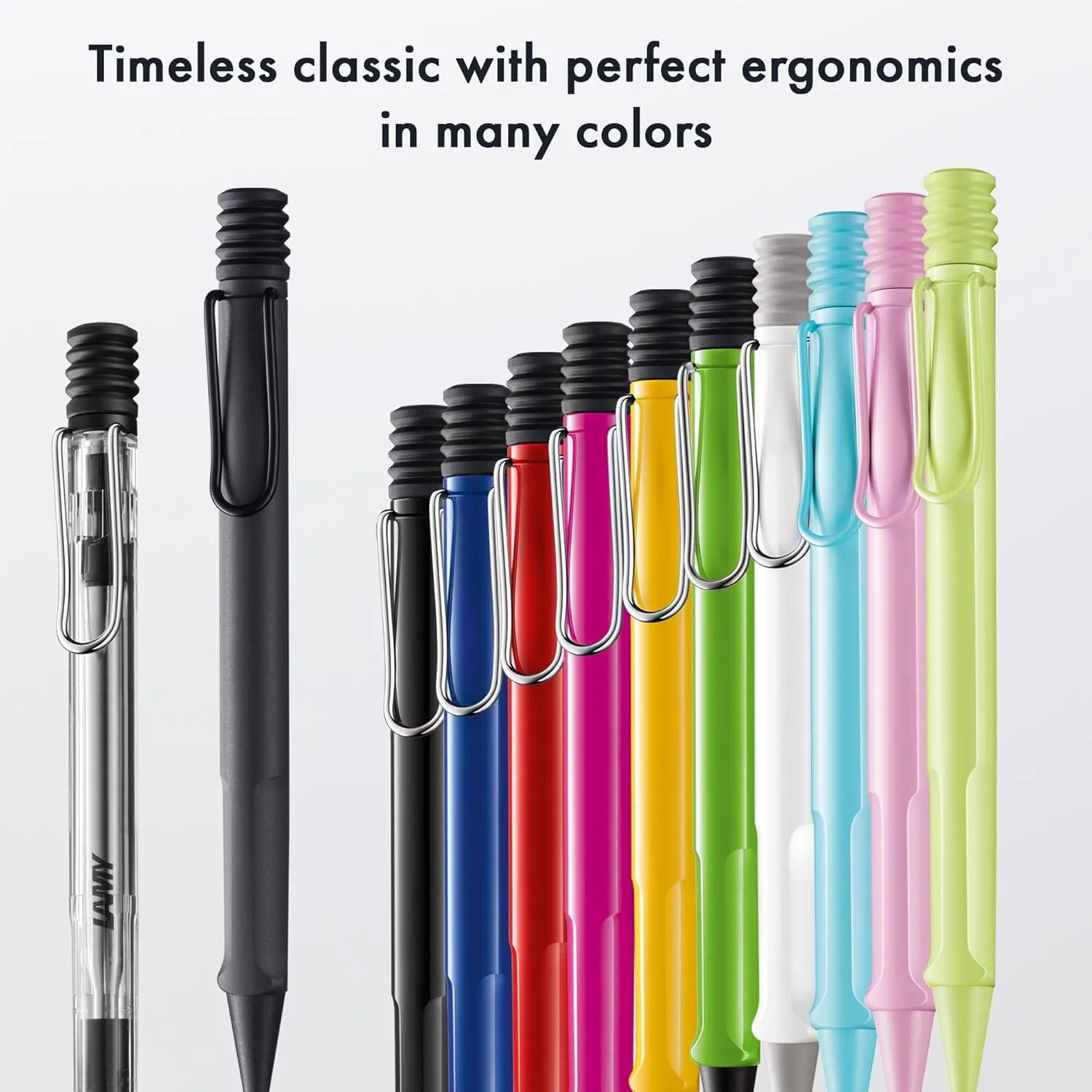 Lamy safari lightrose - Ballpoint Pen with ergonomic grip & line width M - for pleasant long writing - made of robust ASA plastic – including large capacity refill M 16 in black