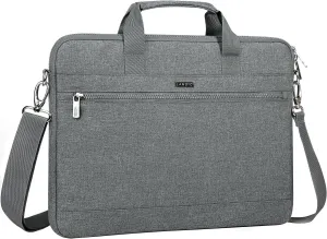 LANDICI 360° Protective Laptop Bag Case 15.6-16 Inch with Shoulder Strap, Waterproof Computer Sleeve Cover for MacBook Pro 16, Acer HP Lenovo Dell ASUS Laptop, Slim Briefcase for Men Women, Grey