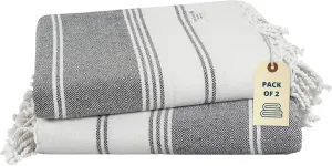 LANE LINEN Beach Towel, 2 Pack Beach Towels Oversized, 39"x71", Quick Dry Pool Towels for Adults, Absorbent Sandproof, Lightweight Travel Beach Towel - Ebony