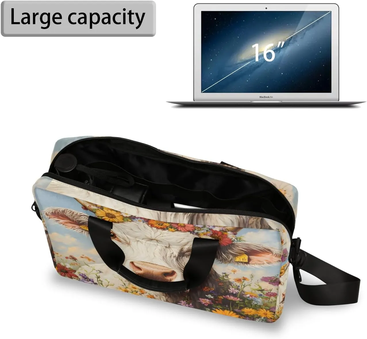 Laptop Bag 15.6 Inch Laptop Sleeve Case with Shoulder Straps Computer Slim Briefcase for Men and Women