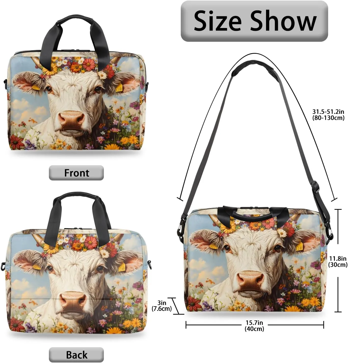 Laptop Bag 15.6 Inch Laptop Sleeve Case with Shoulder Straps Computer Slim Briefcase for Men and Women