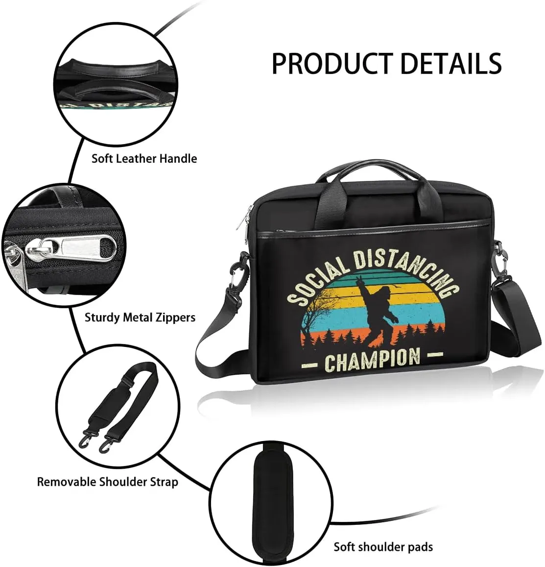 Laptop Bag for Women Men, 15.6 inch Messenger Shoulder Bags, Water Resistant Computer Bag Sleeve