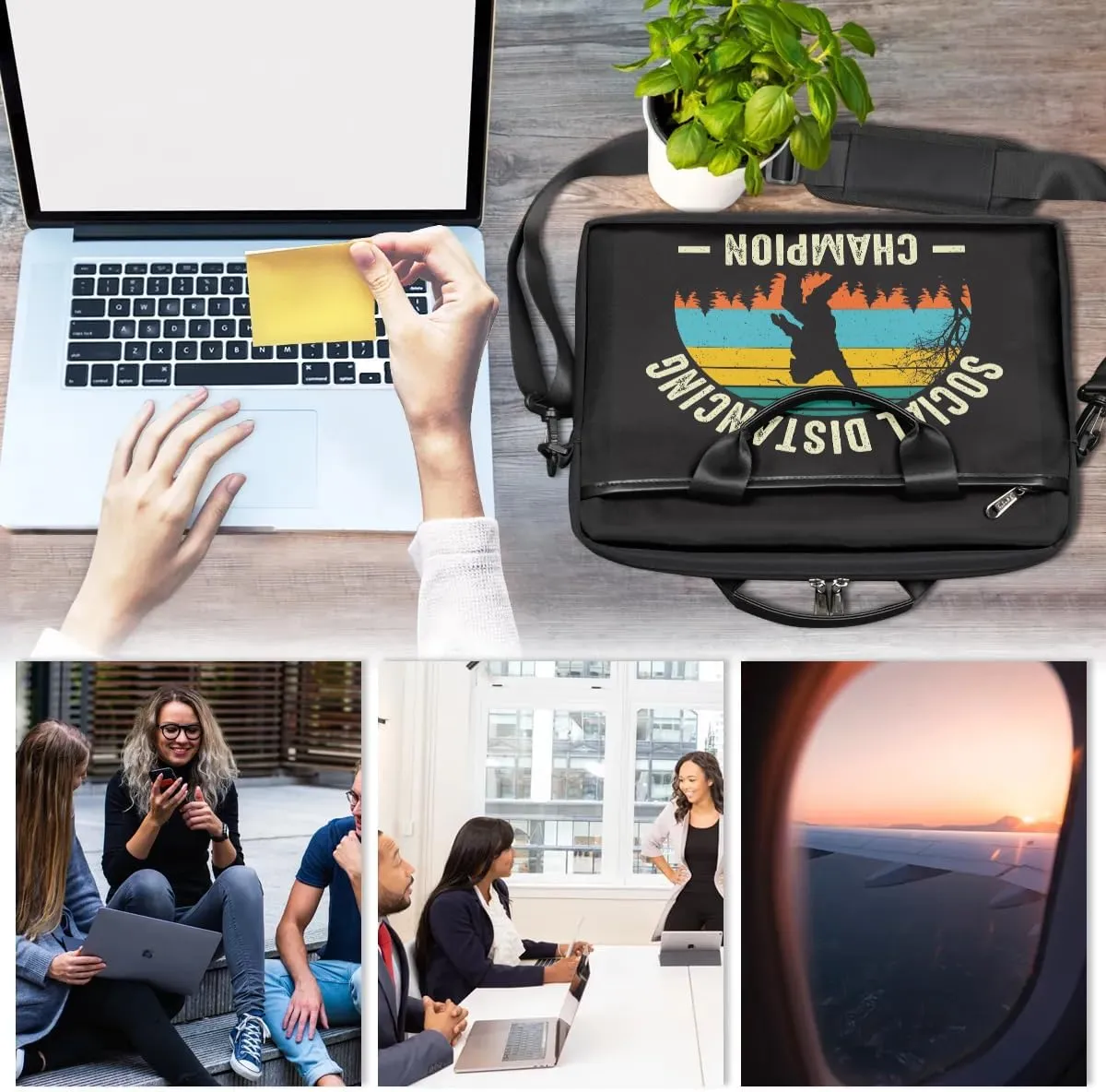 Laptop Bag for Women Men, 15.6 inch Messenger Shoulder Bags, Water Resistant Computer Bag Sleeve