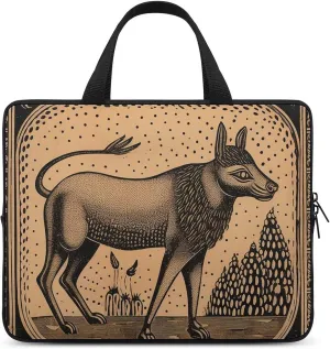 Laptop Bag Premium Laptop Case Briefcase Woodcut Style Animals Computer Tote Bag Portable Messenger Bag for Men