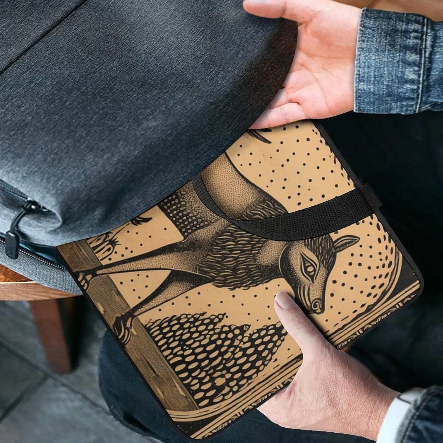 Laptop Bag Premium Laptop Case Briefcase Woodcut Style Animals Computer Tote Bag Portable Messenger Bag for Men
