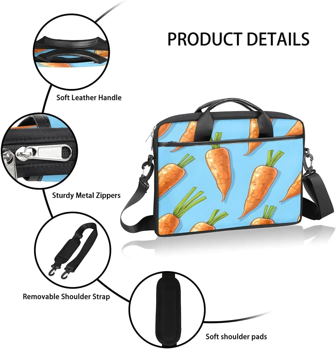Laptop Shoulder Bag for 13-15 Inch Waterproof Laptop Sleeve Case Bag Slim Computer Carry Case Computer Cases for Laptops