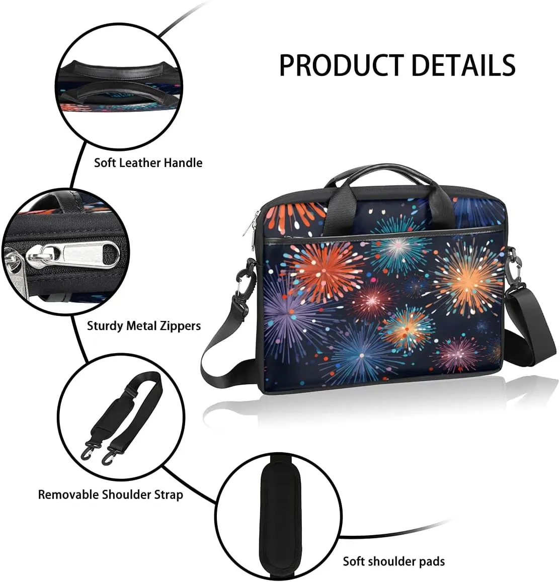 Laptop Shoulder Bag for 13-15 Inch Waterproof Laptop Sleeve Case Bag Slim Computer Carry Case Computer Cases for Laptops