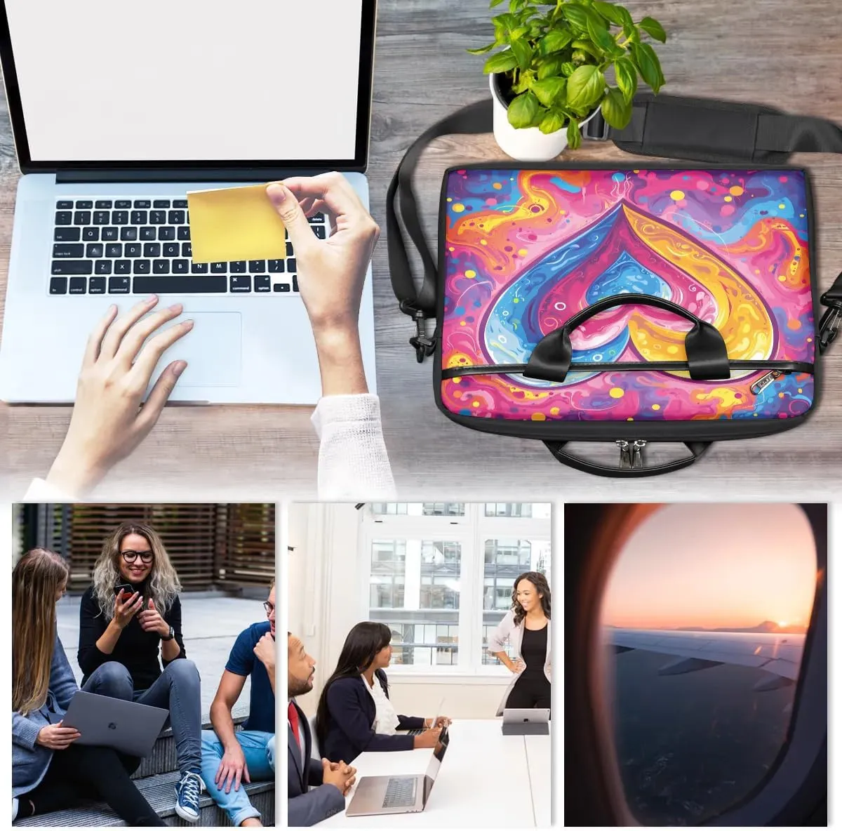 Laptop Shoulder Bag for 13-15 Inch Waterproof Laptop Sleeve Case Bag Slim Computer Carry Case Computer Cases for Laptops