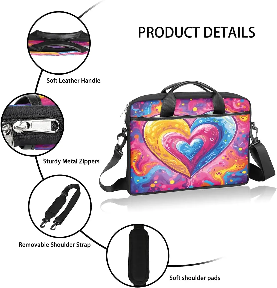 Laptop Shoulder Bag for 13-15 Inch Waterproof Laptop Sleeve Case Bag Slim Computer Carry Case Computer Cases for Laptops