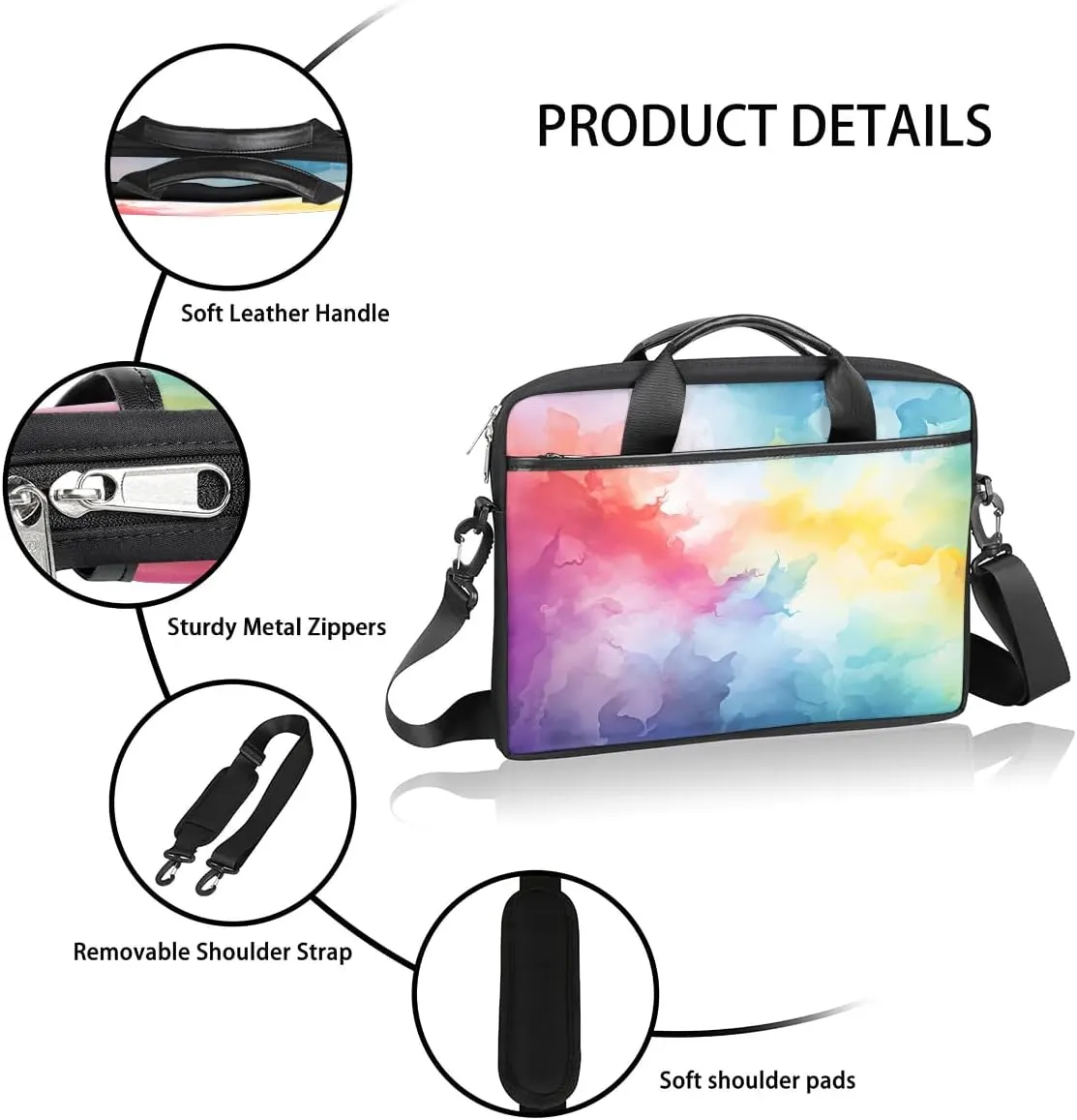 Laptop Shoulder Bag for 13-15 Inch Waterproof Laptop Sleeve Case Bag Slim Computer Carry Case Computer Cases for Laptops