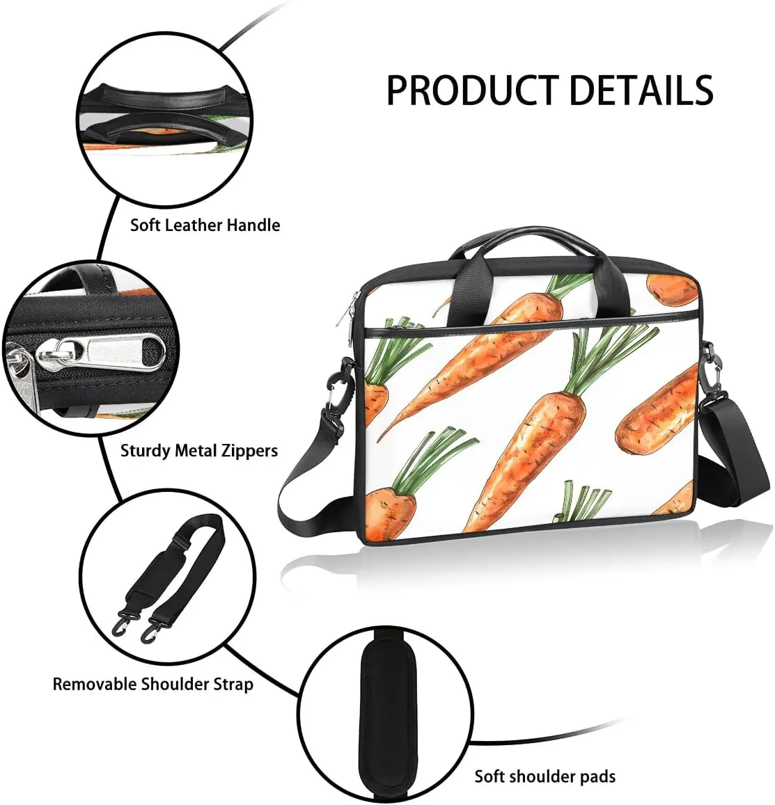 Laptop Shoulder Bag for 13-15 Inch Waterproof Laptop Sleeve Case Bag Slim Computer Carry Case Computer Cases for Laptops