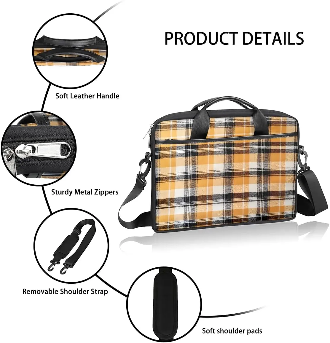 Laptop Shoulder Bag for 13-15 Inch Waterproof Laptop Sleeve Case Bag Slim Computer Carry Case Computer Cases for Laptops