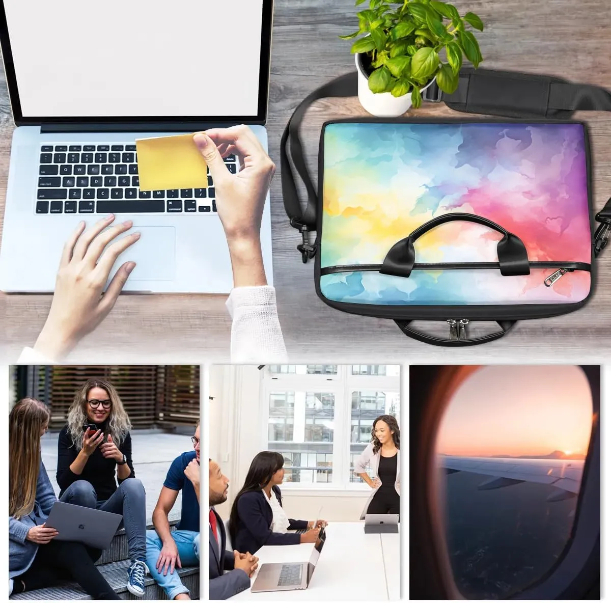 Laptop Shoulder Bag for 13-15 Inch Waterproof Laptop Sleeve Case Bag Slim Computer Carry Case Computer Cases for Laptops