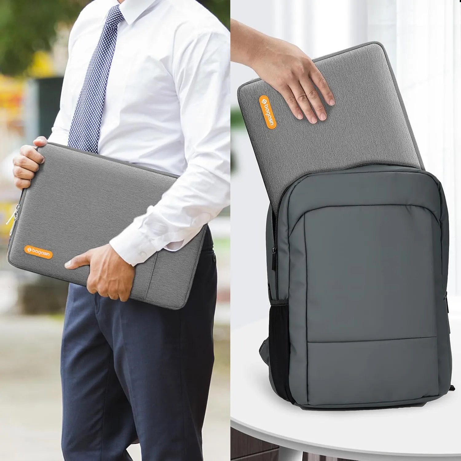 Laptop Sleeve Case, 15 15.6 16 inch Laptop Sleeve with Accessory Pocket, Water & Dirt Resistant with Corner and Edge Protection, Laptop Bag Compatible with MacBook, HP, Dell, Lenovo, Asus