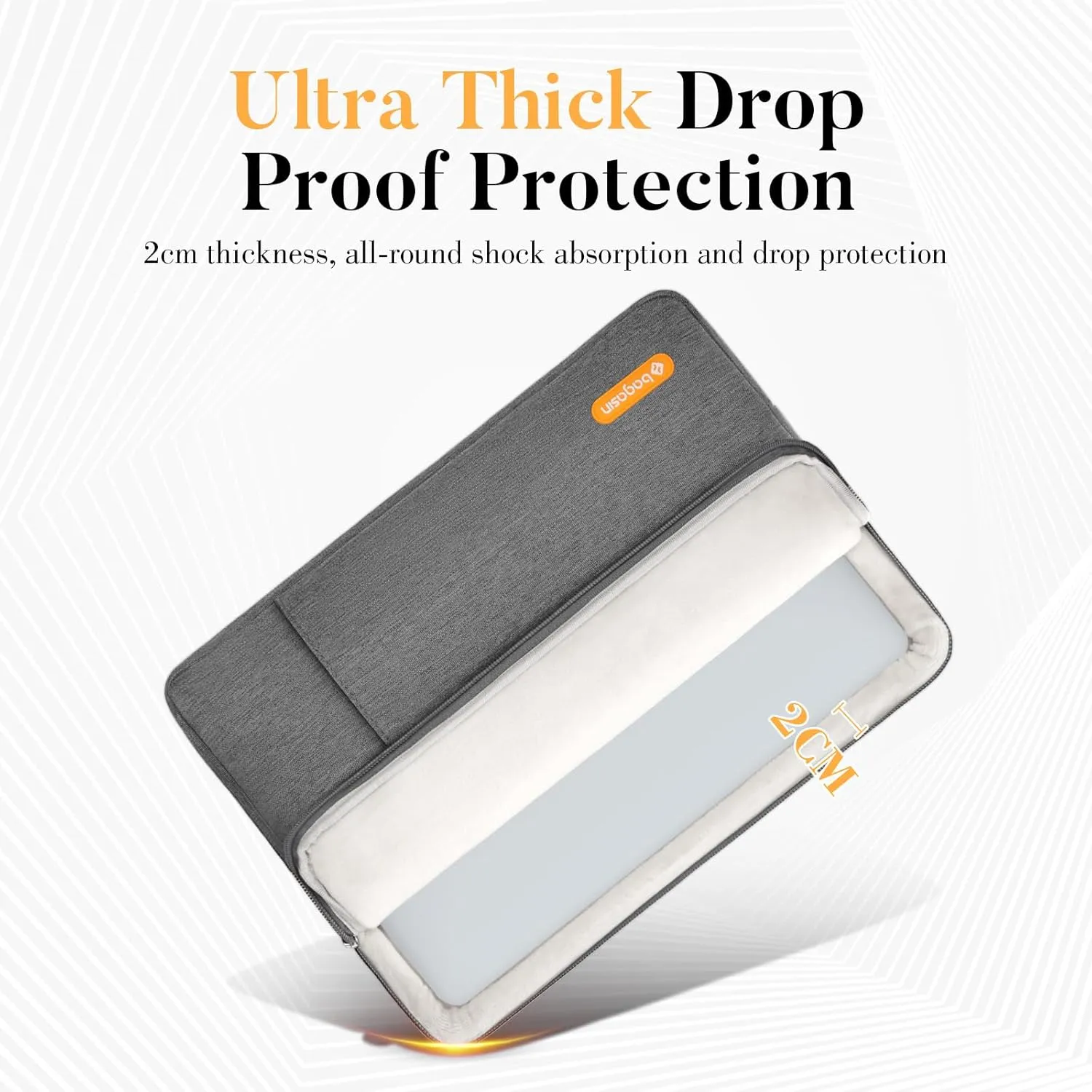 Laptop Sleeve Case, 15 15.6 16 inch Laptop Sleeve with Accessory Pocket, Water & Dirt Resistant with Corner and Edge Protection, Laptop Bag Compatible with MacBook, HP, Dell, Lenovo, Asus
