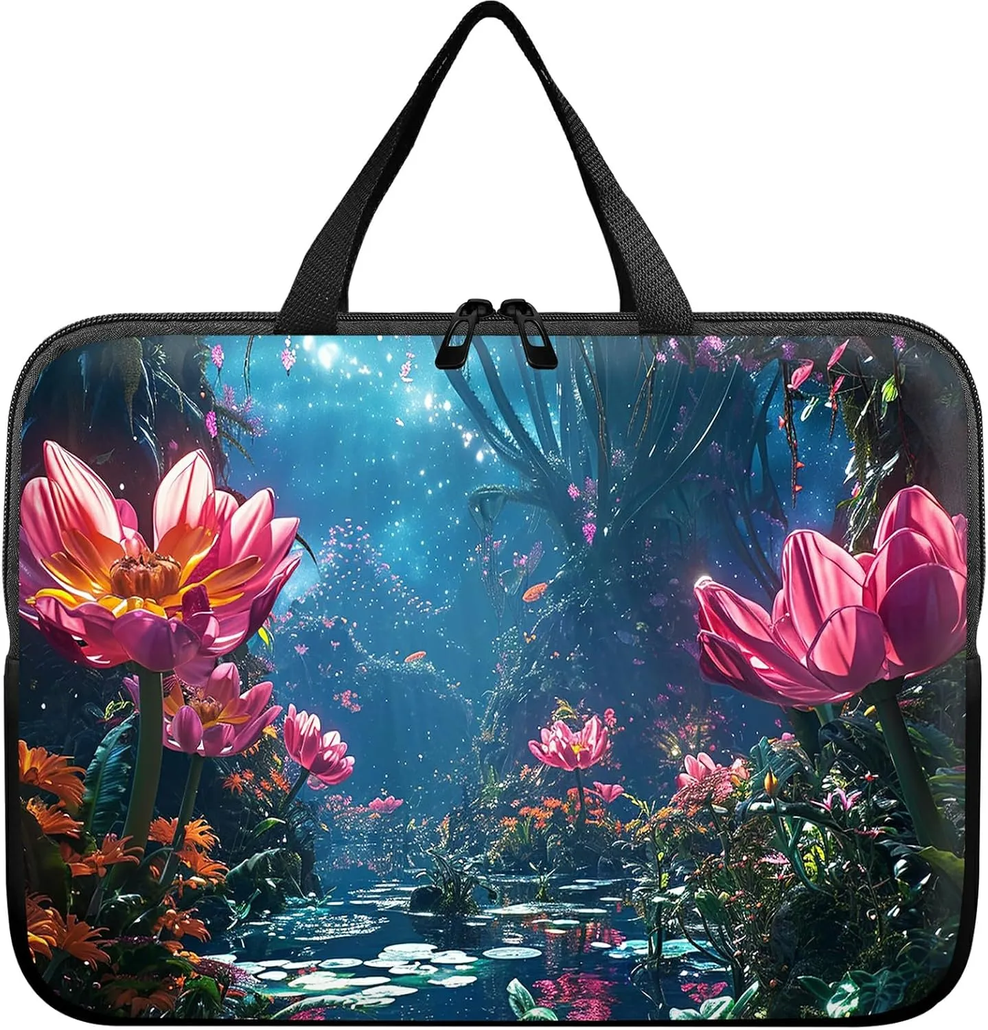 Laptop Sleeve Case Bag 13 inch, Pond Lotus Slim Carrying Case Durable Handbag Travel Laptop Bag for 13 inch MacBook Air M3/M2/Pro M2/ 13" iPad Pro/Air M4/M2 2024