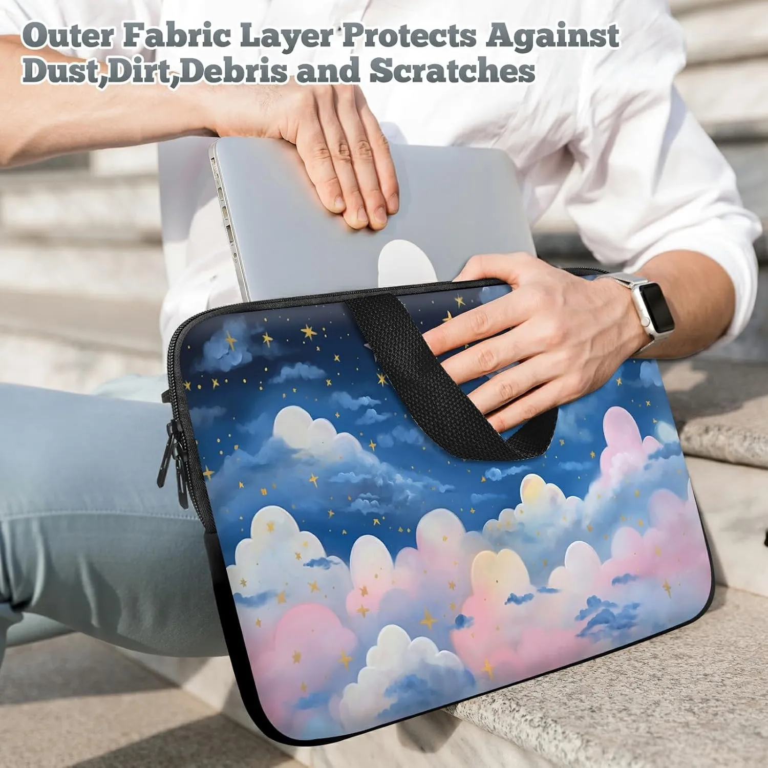 Laptop Sleeve Case Bag 15 inch, Pink Nebula Slim Carrying Case Durable Handbag Travel Laptop Bag for 15 inch MacBook Air M3/M2/15 Pro/Surface Laptop 7/6/5/4/3/ Dell XPS 15 Plus