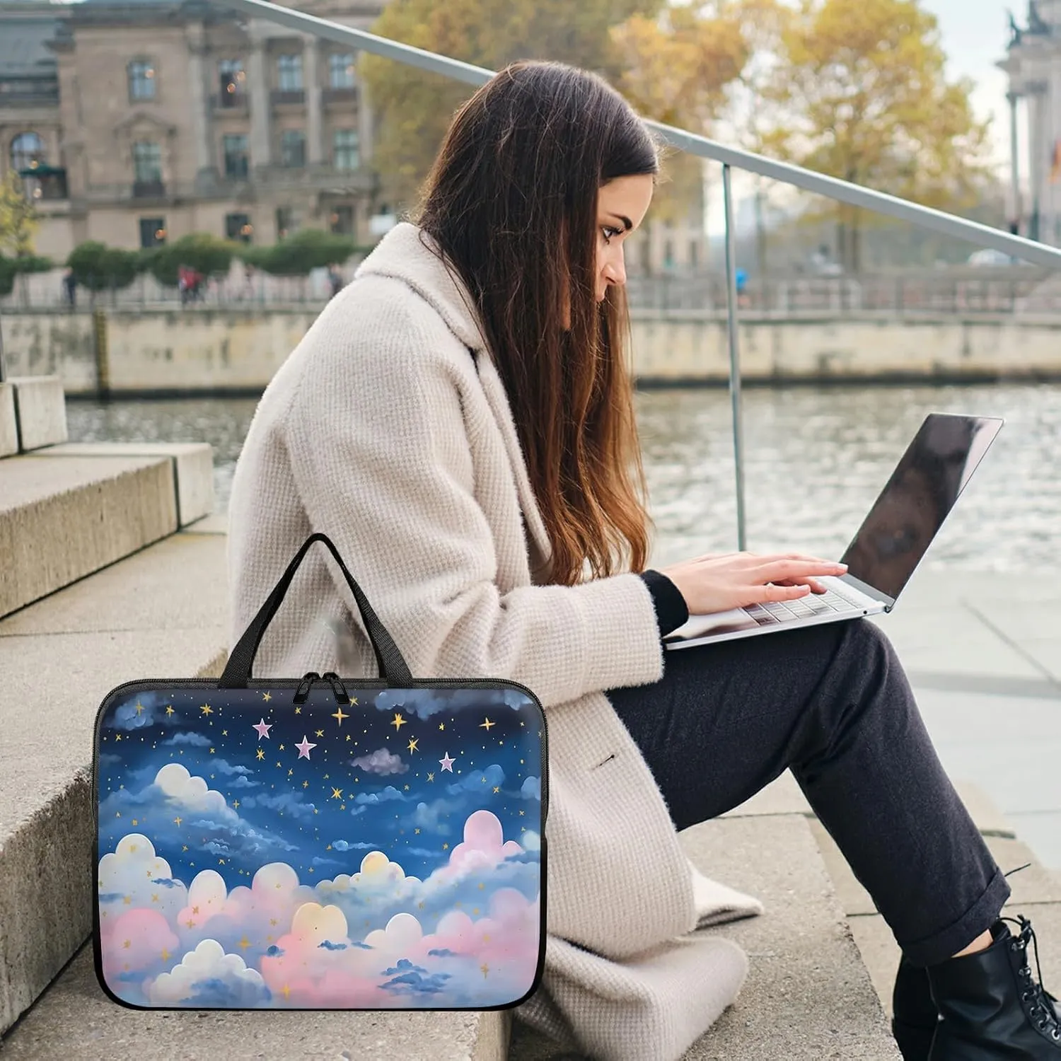 Laptop Sleeve Case Bag 15 inch, Pink Nebula Slim Carrying Case Durable Handbag Travel Laptop Bag for 15 inch MacBook Air M3/M2/15 Pro/Surface Laptop 7/6/5/4/3/ Dell XPS 15 Plus